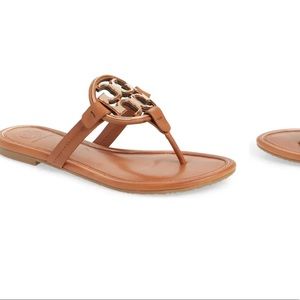 Brown/Colorful Logo Tory Burch Sandals